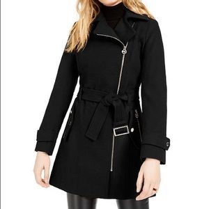 MK Asymmetrical belted coat